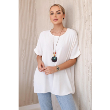 FiatalDivat Oversize blúz medállal IT-31 világos bézs színű blúz