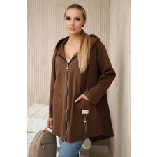 FiatalDivat Oversize kapucnis pulóver Milano Winter barna női pulóver, kardigán