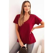 FiatalDivat Pamut blúz szív alakú nyakkivágással PL6 bordó modell blúz