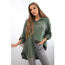 FiatalDivat Pamut muszlin ing/blúz modell 65622 khaki színű blúz