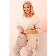 FiatalDivat Pamut oversize fodros blúz, 25196-os modell, bézs blúz