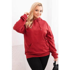 FiatalDivat Pamut oversize kapucnis kenguruzsebes pulóver HIT02 bordó modell