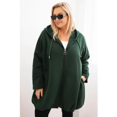 FiatalDivat Pamut oversize kapucnis pulóver cipzárral, 7042-es modell, tengerészkék színben