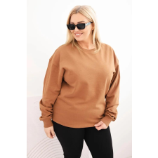 FiatalDivat Pamut oversize pulóver kerek nyakkivágással HIT04 modell karamell színben női pulóver, kardigán