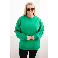 FiatalDivat Pamut oversize pulóver kerek nyakkivágással HIT04 modell zöld