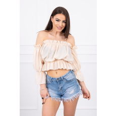 FiatalDivat Reneszánsz stílusú blúz fodrokkal ekrü szín