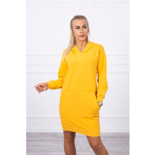 FiatalDivat Ruha kapucnival és kengurus zsebbel modell 67292 mustár szín női ruha