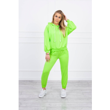 FiatalDivat Sport tréningruha kapucnival modell 9337 neon zöld női edzőruha