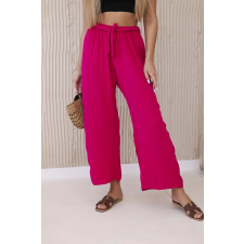 FiatalDivat Széles nadrág derékban megkötős, 5878-as modell, fukszia női nadrág