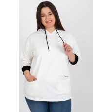 FiatalDivat Túlméretezett kapucnis pulóver zsebekkel, 24154-es modell, ekrü színben