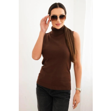 FiatalDivat Ujjatlan garbós blúz ZS8182 modell barna blúz