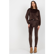 FiatalDivat Velúr tréningruha szett leggingssel modell 18306 barna
