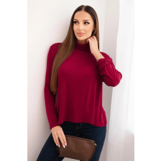 FiatalDivat Viskóz garbós, hosszú ujjú blúz IT110 modell sötétlila