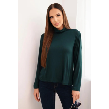 FiatalDivat Viskóz garbós, hosszú ujjú blúz IT110 modell sötétzöld színben blúz