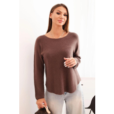 FiatalDivat Viszkóz pulóver csónaknyakú kivágással IT89 modell mokka színben női pulóver, kardigán