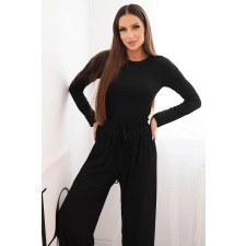 FiatalDivat Viszkóz szett blúzból és bő nadrágból, 0298 fekete modell blúz