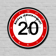 Fiatalító sebességkorlátozós falióra 20. születésnapra falióra