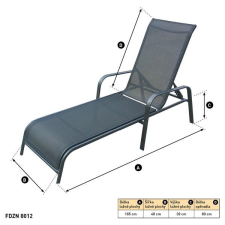  FIELDMANN FDZN 8012 fémvázas napozóágy kerti bútor