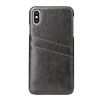 FIERRE SHANN műanyag telefonvédő (bőr hatású hátlap, bankkártya tartó) FEKETE [Apple iPhone XS Max 6.5] (5996457820184)