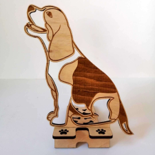  Figurás mobiltartó fából - Kutya ajándéktárgy