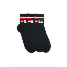 Fila Fila unisex pamut zokni - rövid állású zokni - bordázott szár - 3 pár - fekete - 39-42