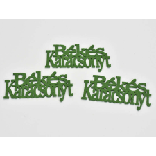 Filc - "Békés Karácsony" felirat zöld 3db/csomag dekorációs kellék