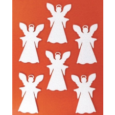  Filcfigura - Angyal glóriás (6 db/cs, átm. kb.: 6cm) dekorációs kellék