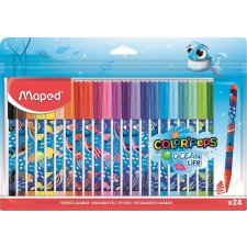  Filctoll készlet, 2 mm, kimosható, MAPED &quot;Color&#039;Peps Ocean Life&quot;, 24 különböző szín filctoll, marker