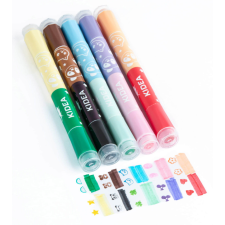 Filctoll készlet nyomdával – 5 db, kétvégű, 10 szín, Kidea filctoll, marker