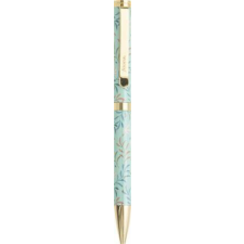 FILOFAX Golyóstoll, 1,0 mm, arany színű klip, menta színű tolltest, FILOFAX "Botanical", fekete toll