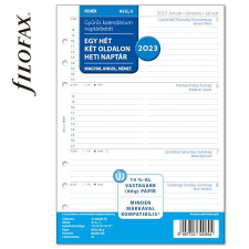 FILOFAX Kalendárium betét, tervező Filofaxhoz, A5, heti, 1 hét/2 oldal, 2023 gyűrűs kalendárium betétlap