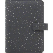 FILOFAX Kalendárium, gyűrűs, betétlapokkal, personal méret, FILOFAX, "Confetti", fekete gyűrűskönyv