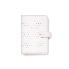FILOFAX Kalendárium, gyűrűs, betétlapokkal, personal méret, FILOFAX "Moonlight", fehér gyűrűskönyv