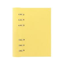 FILOFAX Tervező, naptár és füzet betéttel, A5, FILOFAX \"Clipbook Classic Pastel\", pasztellsárga naptár, kalendárium