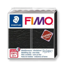 FIMO Gyurma, 57 g, égethetõ, FIMO "Leather Effect", fekete gyurma