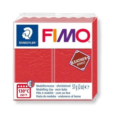 FIMO Gyurma, 57 g, égethető, FIMO &quot;Leather Effect&quot;, dinnyepiros kreatív és készségfejlesztő