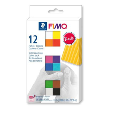 FIMO Gyurma, készlet, 12x25 g, égethető, FIMO "Soft Basic", 12 különböző szín süthető gyurma