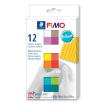 FIMO Gyurma, készlet, 12x25 g, égethető, FIMO "Soft Brillant", 12 különböző szín süthető gyurma