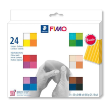  FIMO Gyurma, készlet, 24x25g, égethető, FIMO &quot;Soft Basic&quot;, 24 különböző szín süthető gyurma