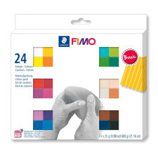 FIMO Gyurma, készlet, 24x25g, égethető, "Soft Basic", 24 különböző szín (FM8023C241) (FM8023C241) süthető gyurma