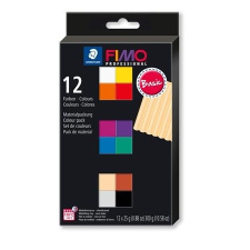 FIMO Gyurma, készlet, égethető, 12x25 g, FIMO "Professional Basic", 12 különböző szín kreatív és készségfejlesztő