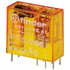 Finder 406182304001 Miniatűr printrelé, 1 váltóérintkező,16A villanyszerelés