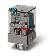 Finder Relé 230VAC 3morze 10A tesztgomb+állapot indikátor villanyszerelés