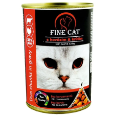Fine Cat Konzerva pro kočky duo hovězí s krůtím 12 × 415 g macskaeledel