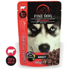 Fine Dog adult alutasakos kutyaeledel, marhahús szószban, 22 × 100 g kutyaeledel
