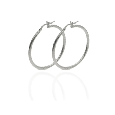 Fine Silver AG123736 - Ezüst karika fülbevaló pár sorompó zárral fülbevaló