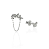 Fine Silver AG124862 - Ezüst beszúrós hattyú fülbevaló