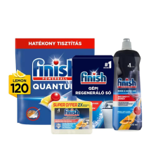 Finish Quantum mosogatogép kapszula csomag 120 kapszulával, öblítővel, sóval és tisztítófolyadékkal tisztító- és takarítószer, higiénia