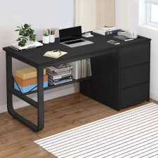  Fiókos íróasztal 120x50x73,5cm fekete LG03-120 íróasztal