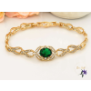  Firtos antiallergén zöld köves karkötő -18K